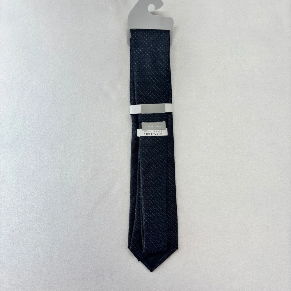 Perry Ellis Portfolio Men's Navy Blue‎ Dotted Necktie Formal Business New NWT